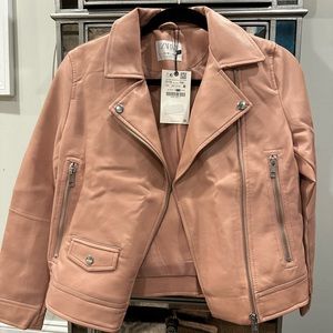 Zara leather biker jacket, brand new with tags
